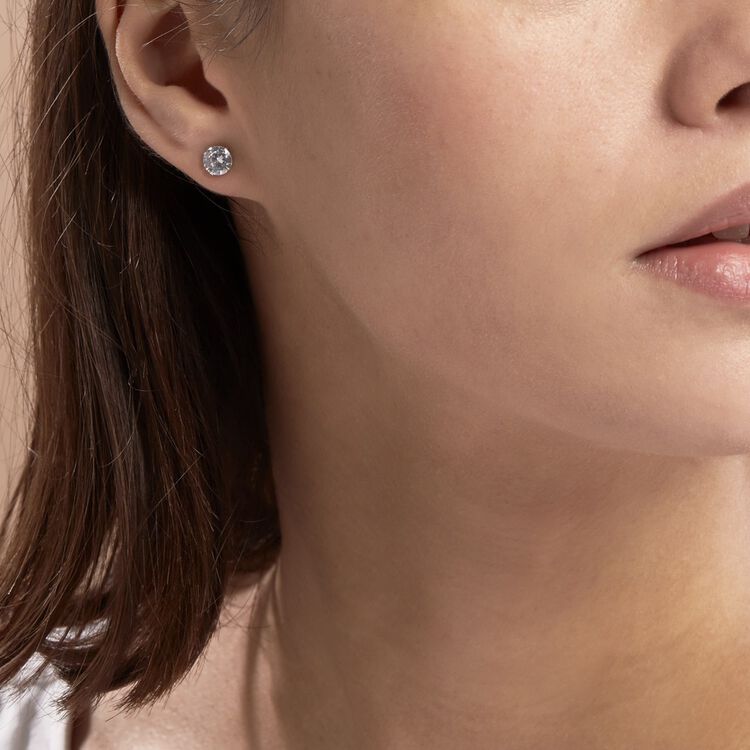 1 ct Diamant Noir Rivets pour Femme Boucles d'oreilles en 14k or Jaune 
